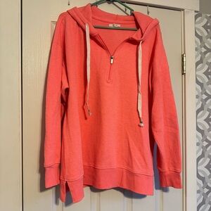 Coral Half-Zip Hoodie for Women